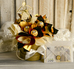 Pamiątki Prezenty na komunię  boxy prezentowe Zestaw Prezentowy od Chrzestnych na Pierwszą komunię, Flowerbox Komunijny opakowanie na pieniądze9