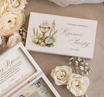 Pamiątki Prezenty na komunię  pamiątki na komunie  białe pudełko pamiątka I Komunii Świętej pudełko na pieniądze na Komunię z życzeniami, pudełeczko na pieniądze z dedykacją na I Komunię Świętą, pudełko z Imieniem dziecka na I Komunię3