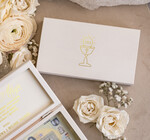 Pamiątki Prezenty na komunię  pamiątki na komunie  białe pudełko pamiątka I Komunii Świętej pudełko na pieniądze na Komunię z życzeniami, pudełeczko na pieniądze z dedykacją na I Komunię Świętą, pudełko z Imieniem dziecka na I Komunię3