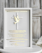 Pamiątki Prezenty na komunię  podziękowania dla najbliższych  podziękowanie dla rodziców Chrzestnych na Komunię, Komunijne podziękowania dla Matki i Ojca Chrzestnego w białej ramie 2