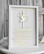 Pamiątki Prezenty na komunię  podziękowania dla najbliższych  podziękowanie dla rodziców Chrzestnych na Komunię, Komunijne podziękowania dla Matki i Ojca Chrzestnego w białej ramie 3