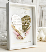 Pamiątki Prezenty na komunię  podziękowania dla najbliższych  podziękowanie dla Matki Chrzestnej na Komunię, Komunijne podziękowania dla Matki i Ojca Chrzestnego Rama i kwiaty , Flowerbox Serce 4