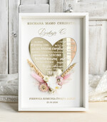 Pamiątki Prezenty na komunię  podziękowania dla najbliższych  podziękowanie dla Matki Chrzestnej na Komunię, Komunijne podziękowania dla Matki i Ojca Chrzestnego Rama i kwiaty , Flowerbox Serce 0