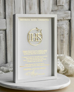 Pamiątki Prezenty na komunię  podziękowania dla najbliższych  podziękowanie dla Matki Chrzestnej na Komunię, Komunijne podziękowania dla Matki i Ojca Chrzestnego w białej ramie 2