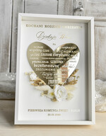 Pamiątki Prezenty na komunię  podziękowania dla najbliższych  podziękowanie dla Rodziców Chrzestnych Komunia, Komunijne podziękowania dla Matki i Ojca Chrzestnego Rama i kwiaty , Flowerbox Serce 5