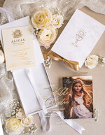 Pamiątki Prezenty na komunię  zaproszenia i podziękowania dla najbliższych  eleganckie zaproszenia na Pierwszą komunię dla Matki Chrzestnej, wyjątkowe zaproszenia na komunię dla chrzestnych, zaproszenia komunijne w pudełku11