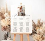 Plany stołów ze zdjęciem Pary Młodej plan stołów na weselu, usadzenie gości weselnych, tablica informacyjna dla gości weselnych, plan stołów na weselu ze zdjęciem Pary Młodej, plan usadzenia gości na weselu0