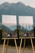 Plany stołów ze zdjęciem Pary Młodej Witamy gości weselnych napis powitanie gości na weselu, tablica powitalna dla gości weselnych, personalizowana tablica powitanie gości na weselu1