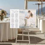 Plany stołów ze zdjęciem Pary Młodej plan stołów weselnych usadzenie gości na weselu, tablica informacyjna dla gości weselnych, plan stołów na weselu ze zdjęciem Pary Młodej, plan usadzenia gości weselnych0