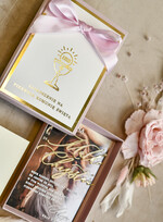 Zaproszenia na Komunię  Dla Chrzestnych i Dziadków Różowo Złote Zaproszenia na Komunię w Pudełku ze zdjęciem Zaproszenie Komunijne dla Matki Chrzestnej i Ojca Chrzestnego  lub dla Babci i Dziadka7