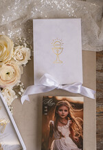 Zaproszenia na Komunię  Dla Chrzestnych i Dziadków Eleganckie zaproszenia na Pierwszą komunię dla Matki Chrzestnej, wyjątkowe zaproszenia na komunię dla Rodziców  chrzestnych, Zaproszenie Vip dla Baci i Dziadka4