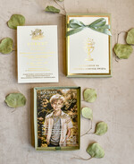 Zaproszenia na Komunię  Dla Chrzestnych i Dziadków Sałwiowe Zaproszenia na Komunię w Pudełku ze zdjęciem Zaproszenie Komunijne dla Matki Chrzestnej i Ojca Chrzestnego  lub dla Babci i Dziadka6