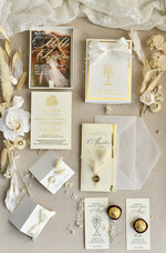 Zaproszenia na Komunię  Dla Chrzestnych i Dziadków klasyczne Złote Zaproszenia na Komunię w Pudełku ze zdjęciem Zaproszenie Komunijne dla Matki Chrzestnej i Ojca Chrzestnego lub dla Babci i Dziadka11