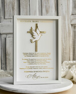 podziękowania dla najbliższych  Podziękowania w Ramie podziękowanie dla Matki Chrzestnej na Komunię, Komunijne podziękowania dla Matki i Ojca Chrzestnego w białej ramie 0