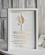 podziękowania dla najbliższych  Podziękowania w Ramie podziękowanie dla rodziców Chrzestnych na Komunię, Komunijne podziękowania dla Matki i Ojca Chrzestnego w białej ramie 0