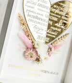 podziękowania dla najbliższych  Podziękowania w Ramie podziękowanie dla Matki Chrzestnej na Komunię, Komunijne podziękowania dla Matki i Ojca Chrzestnego Rama i kwiaty , Flowerbox Serce 3