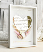 podziękowania dla najbliższych  Podziękowania w Ramie podziękowanie dla Matki Chrzestnej na Komunię, Komunijne podziękowania dla Matki i Ojca Chrzestnego Rama i kwiaty , Flowerbox Serce 6