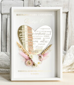 podziękowania dla najbliższych  Podziękowania w Ramie podziękowanie dla Matki Chrzestnej na Komunię, Komunijne podziękowania dla Matki i Ojca Chrzestnego Rama i kwiaty , Flowerbox Serce 7