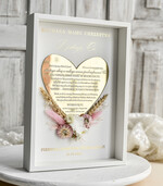 podziękowania dla najbliższych  Podziękowania w Ramie podziękowanie dla Matki Chrzestnej na Komunię, Komunijne podziękowania dla Matki i Ojca Chrzestnego Rama i kwiaty , Flowerbox Serce 2