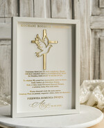 podziękowania dla najbliższych  Podziękowania w Ramie podziękowanie dla rodziców Chrzestnych na Komunię, Komunijne podziękowania dla Matki i Ojca Chrzestnego w białej ramie 3