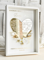 podziękowania dla najbliższych  Podziękowania w Ramie podziękowanie dla Rodziców Chrzestnych Komunia, Komunijne podziękowania dla Matki i Ojca Chrzestnego Rama i kwiaty , Flowerbox Serce 2