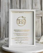 podziękowania dla najbliższych  Podziękowania w Ramie podziękowanie dla rodziców Chrzestnych na Komunię, Komunijne podziękowania dla Matki i Ojca Chrzestnego w białej ramie 0