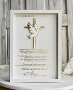 podziękowania dla najbliższych  Podziękowania w Ramie podziękowanie dla rodziców Chrzestnych na Komunię, Komunijne podziękowania dla Matki i Ojca Chrzestnego w białej ramie 3