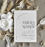 Zaproszenia ślubne tanie Nowoczesne Zaproszenia Ślubne Czarno Białe, Monochromatyczne Zaproszenia na Ślub 0