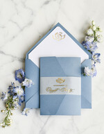 ZAPROSZENIA NA CHRZCINY dla chłopca Boho Złocone Zaproszenie na Chrzest w folderze, Eleganckie Zaproszenia na Chrzciny ze Zdjęciem 1