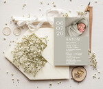 ZAPROSZENIA NA CHRZCINY dla chłopca piekne zaproszenie na Chrzest Niebieskie Klasyczne zaproszenie na chrzciny, zaproszenia na chrzciny ze zdjęciem 0