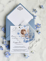 ZAPROSZENIA NA CHRZCINY dla chłopca klasyczne Zaproszenie na Chrzest z kalką, Eleganckie Zaproszenia na Chrzciny  presonalizowane1