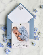 ZAPROSZENIA NA CHRZCINY dla chłopca klasyczne Zaproszenie na Chrzest z kalką, Eleganckie Zaproszenia na Chrzciny  presonalizowane0