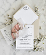 ZAPROSZENIA NA CHRZCINY dla chłopca klasyczne Zaproszenie na Chrzest z kalką, Eleganckie Zaproszenia na Chrzciny  presonalizowane1