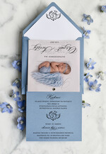 ZAPROSZENIA NA CHRZCINY dla chłopca klasyczne Zaproszenie na Chrzest z kalką, Eleganckie Zaproszenia na Chrzciny ze  presonalizowane1