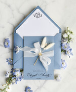 ZAPROSZENIA NA CHRZCINY dla chłopca zaproszenie na Chrzest Niebieskie Klasyczne zaproszenie na chrzciny ze zdjęciem  presonalizowane2