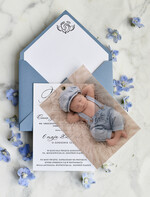 ZAPROSZENIA NA CHRZCINY dla chłopca klasyczne Zaproszenie na Chrzest z kalką, Eleganckie Zaproszenia na Chrzciny  presonalizowane1