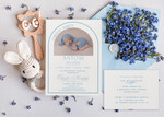 ZAPROSZENIA NA CHRZCINY dla chłopca piekne zaproszenie na Chrzest Niebieskie Klasyczne zaproszenie na chrzciny, zaproszenia na chrzciny ze zdjęciem 0