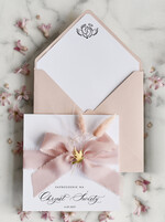 ZAPROSZENIA NA CHRZCINY dla dziewczynki  Boho Kwadratowe Zaproszenie na Chrzest w folderze, Eleganckie Zaproszenia na Chrzciny ze Zdjęciem 1