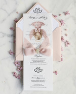 ZAPROSZENIA NA CHRZCINY dla dziewczynki  klasyczne Zaproszenie na Chrzest z kalką, Eleganckie Zaproszenia na Chrzciny ze Zdjęciem 2