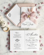 ZAPROSZENIA NA CHRZCINY dla dziewczynki  Boho składne Zaproszenie na Chrzest tłoczone, Eleganckie Zaproszenia na Chrzciny 1