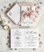 ZAPROSZENIA NA CHRZCINY dla dziewczynki  Boho składne Zaproszenie na Chrzest tłoczone, Eleganckie Zaproszenia na Chrzciny 4