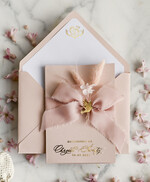 ZAPROSZENIA NA CHRZCINY dla dziewczynki  zaproszenie na Chrzest Różowe Klasyczne zaproszenie na chrzciny ze zdjęciem dziecka 1