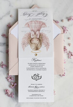 ZAPROSZENIA NA CHRZCINY dla dziewczynki  klasyczne Zaproszenie na Chrzest z kalką, Eleganckie Zaproszenia na Chrzciny ze Zdjęciem 1