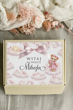 prezent dla Malucha - Wyprawka duze boxy preznetowe dla noworodka  Prezent dla Noworodka Witaj Świecie - Wyprawka Niemowlę Baby Shower gryzak pieluszka Skarpetki Misie1