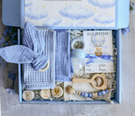 prezent dla Noworodka - Wyprawka duze boxy preznetowe dla noworodka  Zestaw prezentowy dla Noworodka - Wyprawka Niemowlę Baby Shower boho gryzak pieluszka Kroki Milowe2