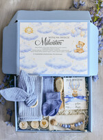 prezent dla Noworodka - Wyprawka duze boxy preznetowe dla noworodka  Zestaw prezentowy dla Noworodka - Wyprawka Niemowlę Baby Shower boho gryzak pieluszka Kroki Milowe0