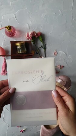 Zaproszenia ślubne Indywidualne nowoczesne zaproszenia na ślub  Minimalistyczne Welurowe Zaproszenia ślubne z Kalkową kopertą1