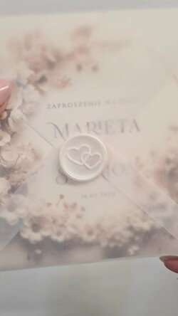 Zaproszenia ślubne Minimalistyczne Zaproszenia Ślubne z kwiatami Minimalistyczne składane Zaproszenia na Ślub Eleganckie Zaproszenie na ślub cywilny kalkowa koperta, proste zaproszenia ślubne 1