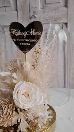 Prezenty, Podziękowania dla Rodziców Kompozycje Kwiatowe / Flowerboxy ślubne podziekowania dla rodzicow prezent dla mamy i taty na wesele kwiaty w kopule kompozycja z kwiatów suszonych pomysł na prezent dla rodziców, wieczne róże1