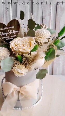 Prezenty, Podziękowania dla Rodziców Kompozycje Kwiatowe / Flowerboxy podziekowania dla rodzicow prezent dla mamy i taty na wesele, kompozycja z kwiatów suszonych pomysł na prezent dla rodziców, wieczne róże, flower box dla rodziców1